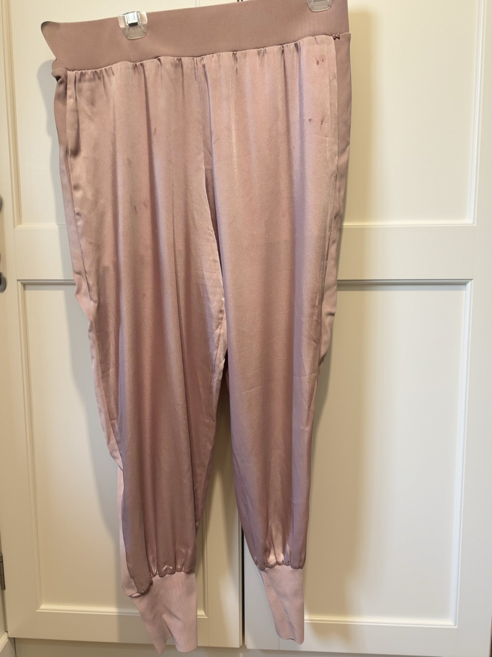 Ted Baker London Satin Track Joggers in Dusty Blush